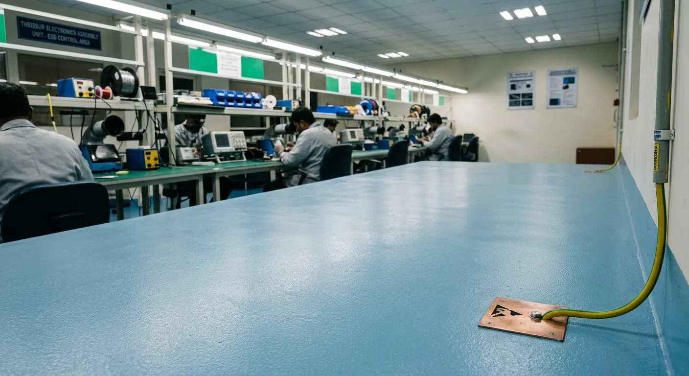 Anti static epoxy floor in a Thrissur electronics assembly unit